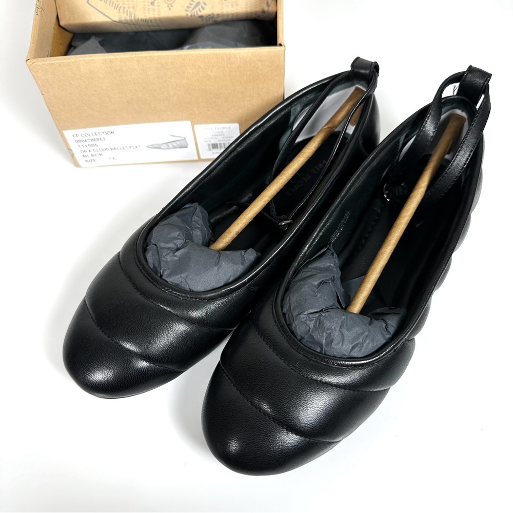 NEW Free People On A Cloud Ballet Flats in Black size 7.5